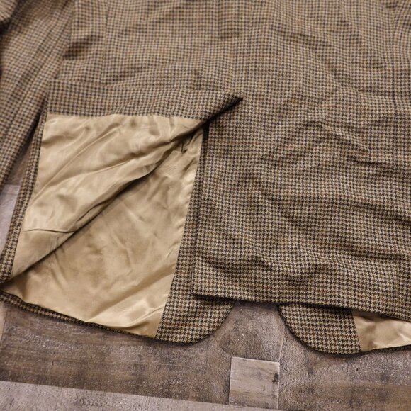 Brooks Brothers 346 Lambswool Blazer Men’s 42R Brown Houndstooth Made in Poland - Picture 9 of 13